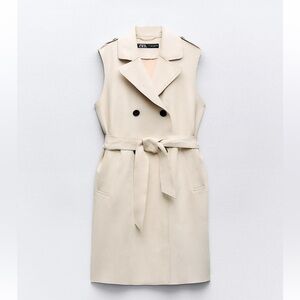 Zara Faux suede long vest